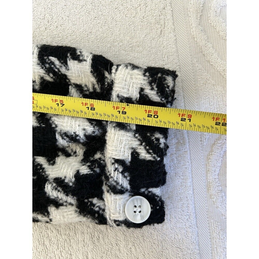 DQ STORE Womens Coat Black White Crown Foot Print Size Small - Picture 14 of 16